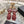 CC Camellia Flower Block Heel Sandals Burgundy Sheepskin 735988