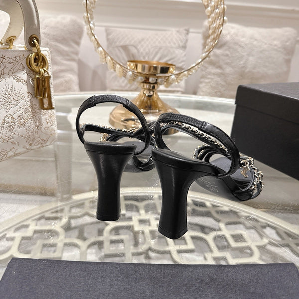 CC AW26 RTW Sandal 7cm Black Lambskin 736095