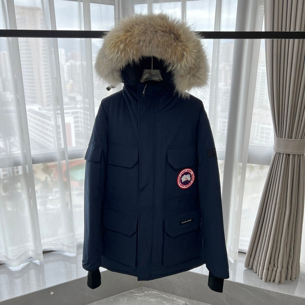 C. Goose Bomber Jacket Navy Blue Polyester 0029