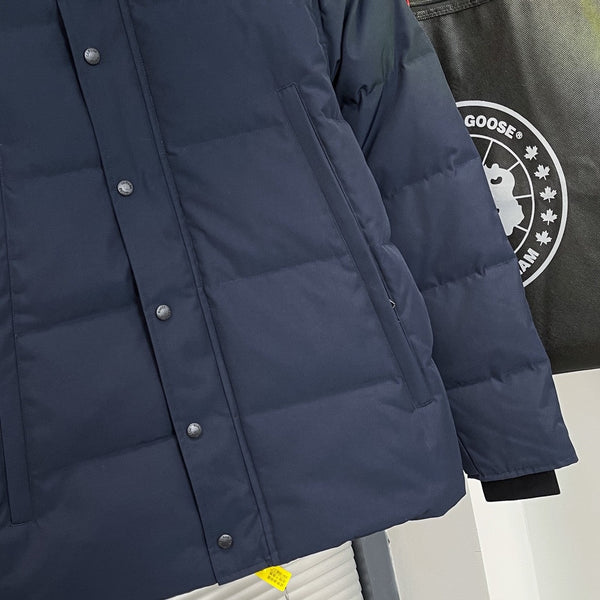 C. Goose Down Jacket Navy Blue Polyester 0022