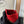 Pra Gold Logo-Stamp Card Holder Red Saffiano Leather