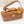 LP Extra Bag 19cm Ostrich Pattern Gold Calfskin Gold Hardware