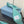 CUT-OUT BALLERINA FLAT IN TURQUOISE BLUE SATIN ATTACHED BEAD BUCKLE