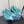 CUT-OUT BALLERINA FLAT IN TURQUOISE BLUE SATIN ATTACHED BEAD BUCKLE