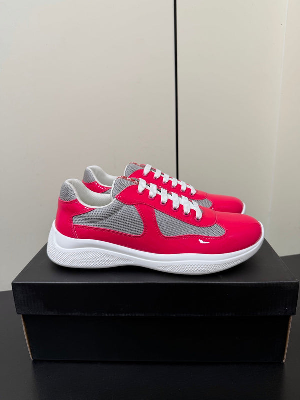 Prada America's Cup Sneaker Pink Patent Leather Mesh 618918