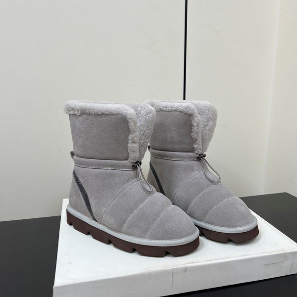 Brunello Cucinelli Snow Boots Grey Suede 619500