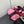 RV Trompette Sandals 8.5cm Black Pink Satin 619600
