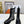 CD D-Major Ankle Boot In Grey Mix Black Denim Fabric And Lambskin 107724