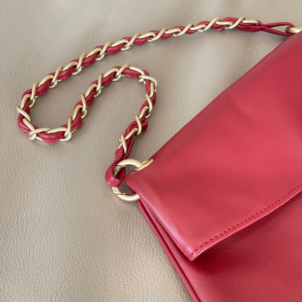 CC 26s Cue Ball Foldover Bag 23cm Red Lambskin