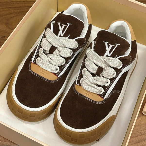 LV 2026 Tilted Sneaker Dark Brown Suede 594937