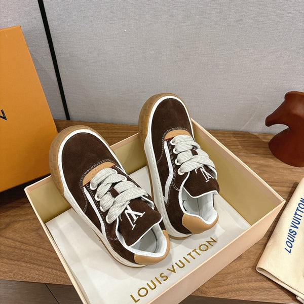 LV 2026 Tilted Sneaker Dark Brown Suede 594937