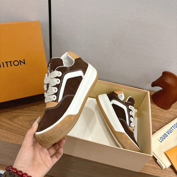 LV 2026 Tilted Sneaker Dark Brown Suede 594937