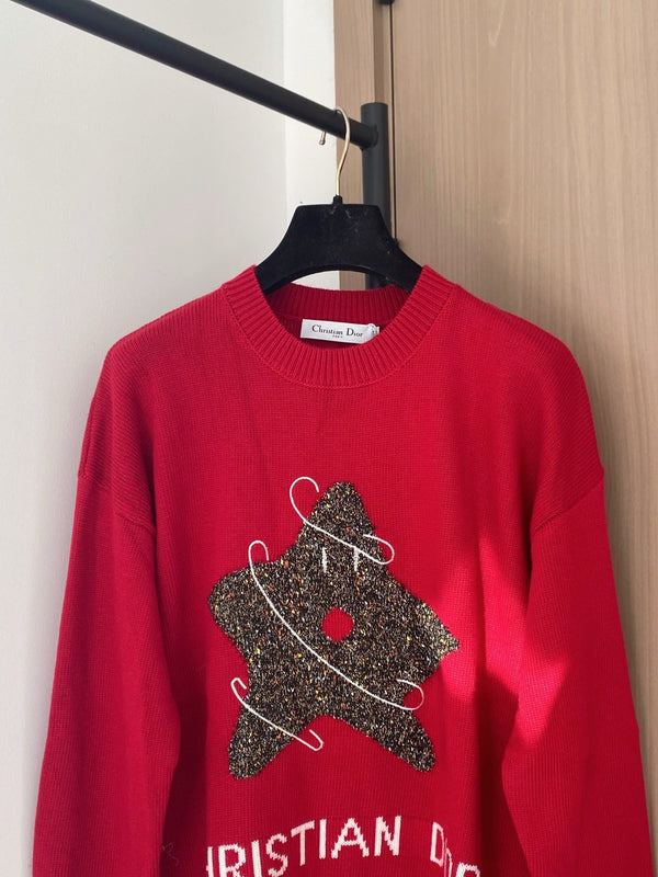 Dior 2025 Long-Sleeve Shirt Red mix Brown Wool