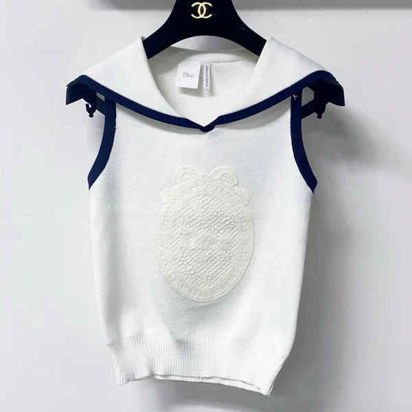 CD 2026 Vest Shirt White Navy Wool 625811