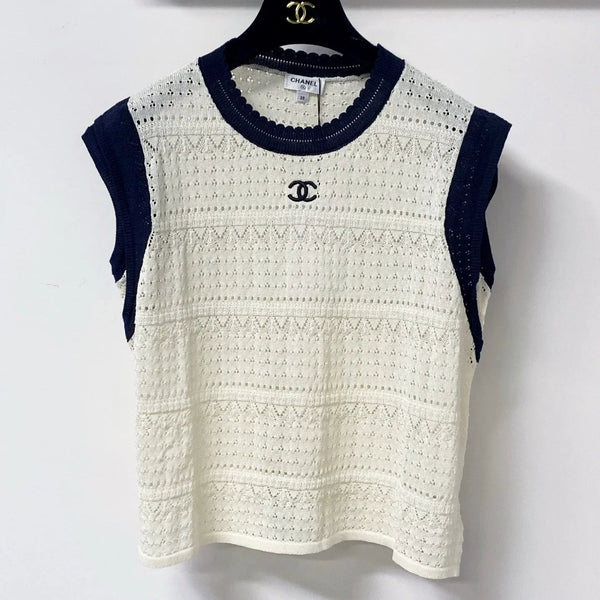 CC 2026 Vest Shirt White Navy Wool 632125