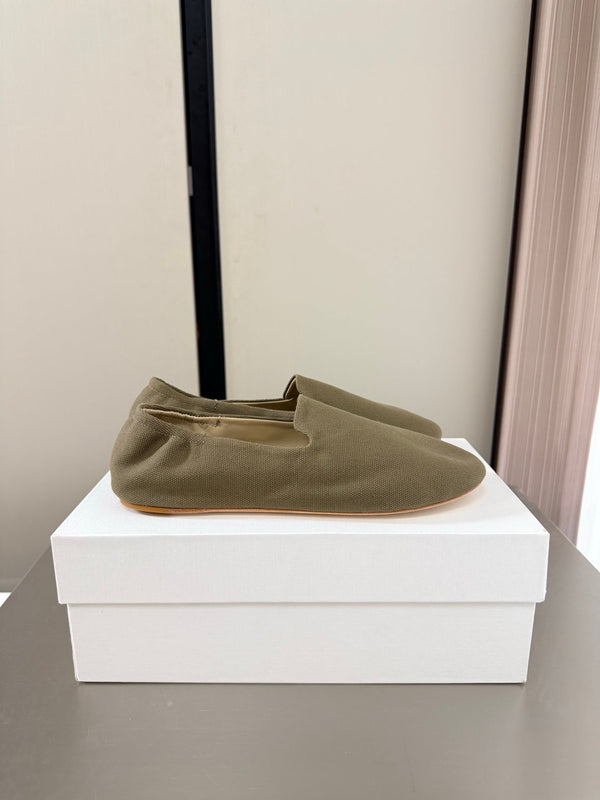 TR Casa Ballet Flat Olive Green Canvas 872477