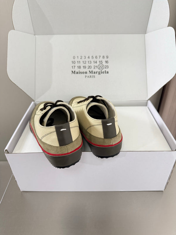 MM Traveler Sneaker Khaki Olive Canvas Sheeepskin 872469