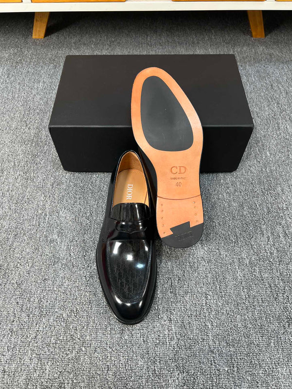 CD GRANVILLE LOAFER  GLOSSY BLACK MONOGRAM LAMBSKIN