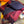 DOUBLE-FACE STOLE 200 CM IN DARK PURPLE AND RED PINK CASHMERE 394773