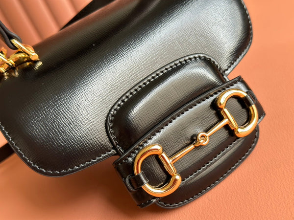 Gucci Horsebit Bag Black Leather 239811