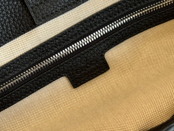 Gucci Medium Bag 42cm Black Embossed Leather 248521