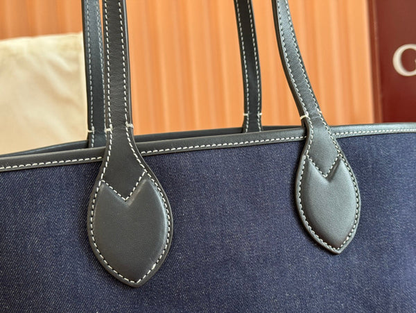 Gucci Totissima Tote Bag Dark Blue Denim Leather
