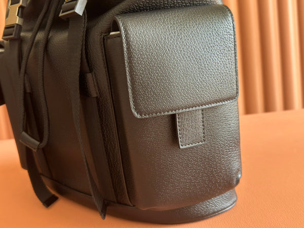 GG 26s Ophidia Large Backpack 46 In Black Calfskin