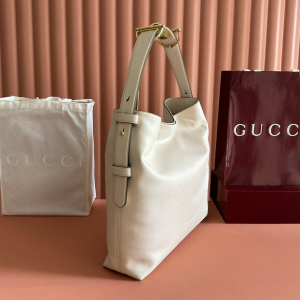 GG Beatrix Large Tote Bag Cream Smooth Leather GHW 272135