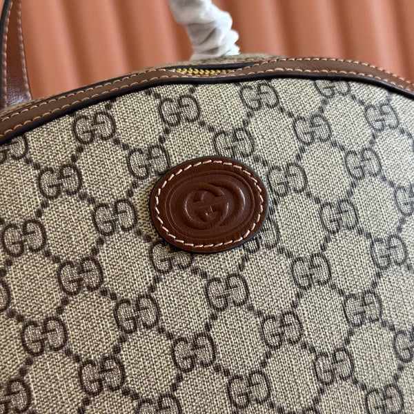 GG 2025 GG Supreme Backpack Ebony mix Brown Canvas Leather 273683