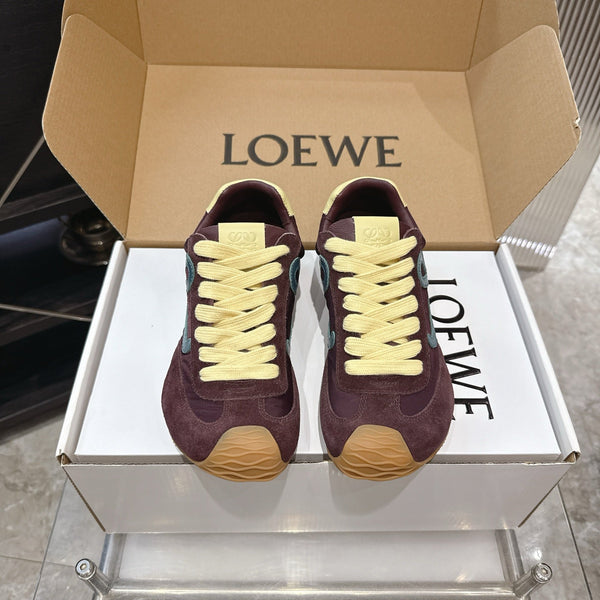 LOEW 26s Ballet Runner 2.0 Burgundy Yellow Suede Sheepskin 683932