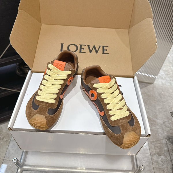 LOEW 26s Ballet Runner 2.0 Brown Orange Suede Sheepskin 683934