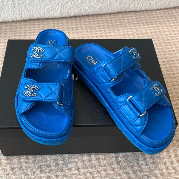 DAD SANDAL IN COBALT BLUE CALFSKIN MULE