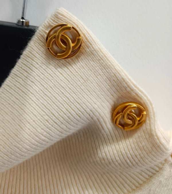 CC 26s Turtleneck Sweater With Shoulder Buttons Wool 423125
