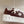 LOW-TOP SNEAKER IN WHITE NAPPA LEATHER AND CHOCOLATE BROWN TOILE ICONOGRAPHE FABRIC