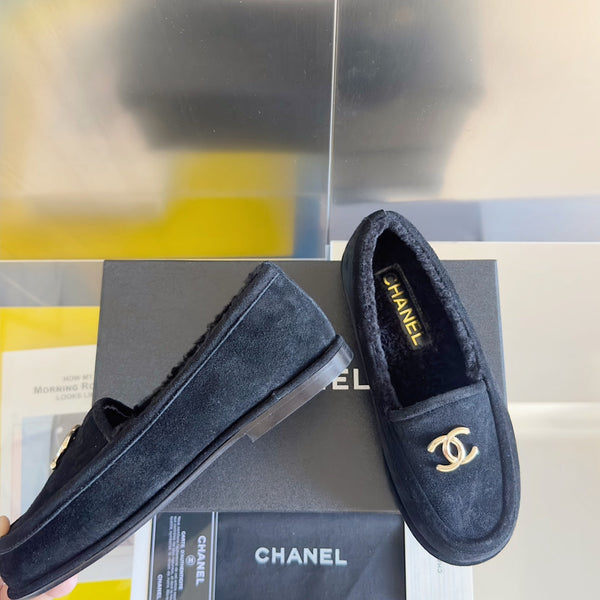 CC Moccasins 15mm Black Suede