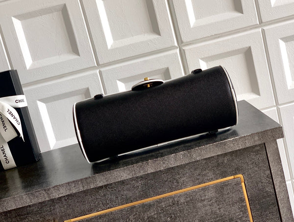 CC Preppy Coco Bowling Bag 30cm Black Caviar Leather