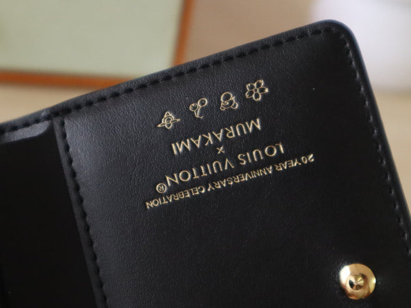 LV x TM Lou Wallet 11.5cm Multicolor Monogram Embossed Lambskin GHW