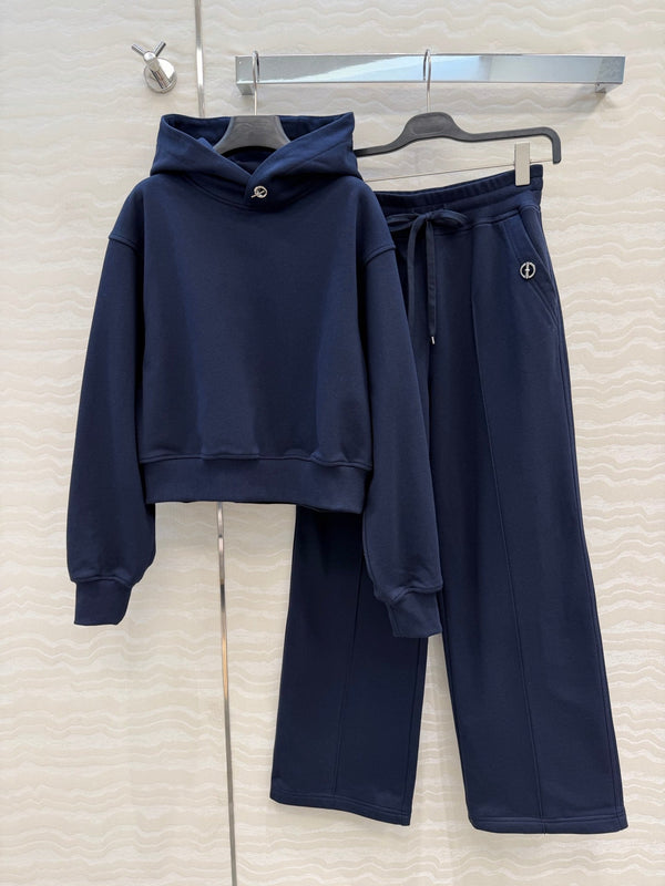HM 26s Hoodie Sweatpants Set Navy Blue Cotton Blend 429432