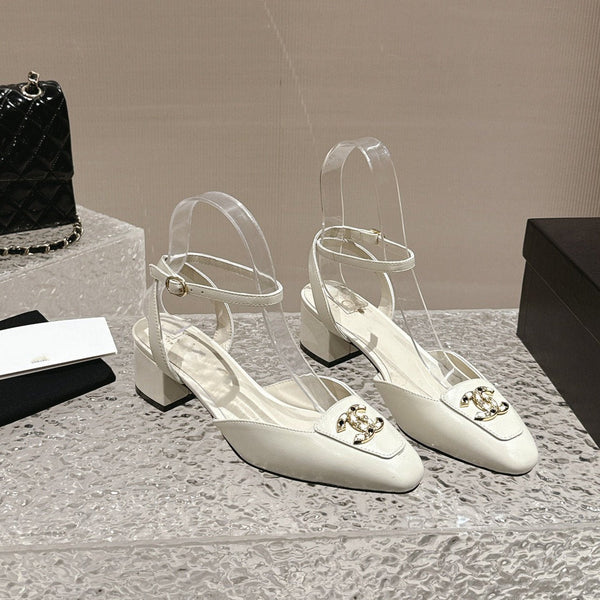 slingbacks 60 white lambskin cc logo