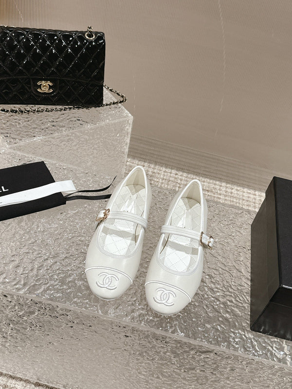 mary janes white lambskin