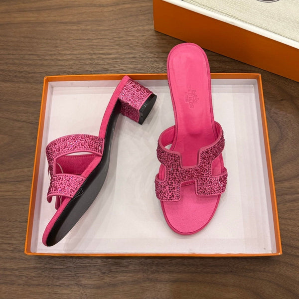 HM 26s Oasis Sandal Pink Suede With Crystals
