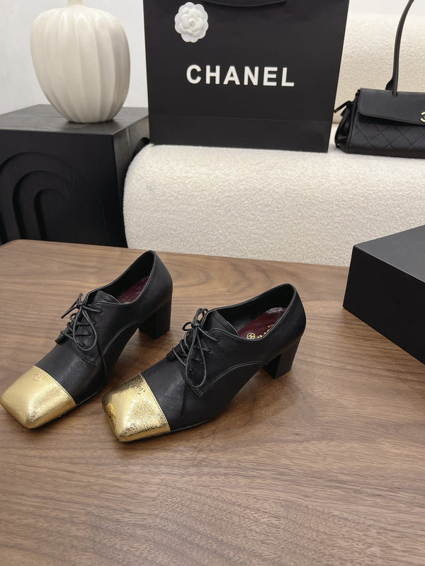 CC 26s Loafer 5cm Black Gold Leather 910478