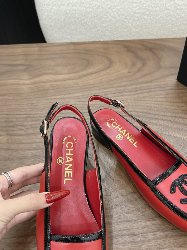 CC 26s Slingback Black Red Lambskin Patent Leather 915319