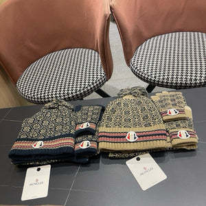 Moncler Hat Scarf Gloves Set Jacquard 481809
