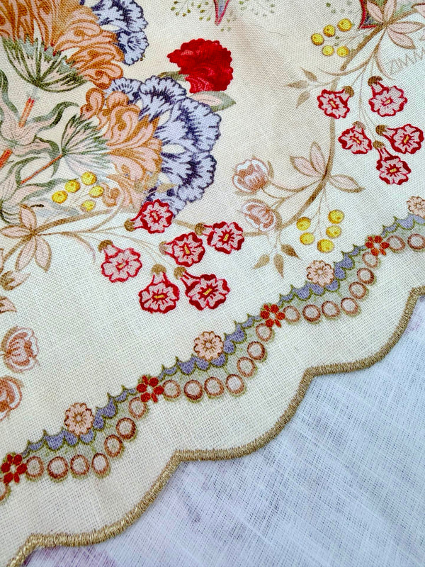 Zimmermann Daylight Mini Dress Wallpaper Floral Blush Linen Fabric 342342