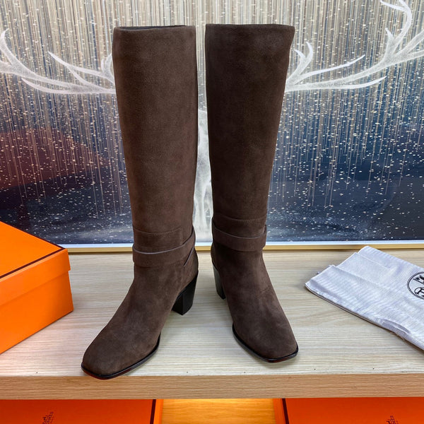 HM Justine Boot In Chocolate Suede 987480
