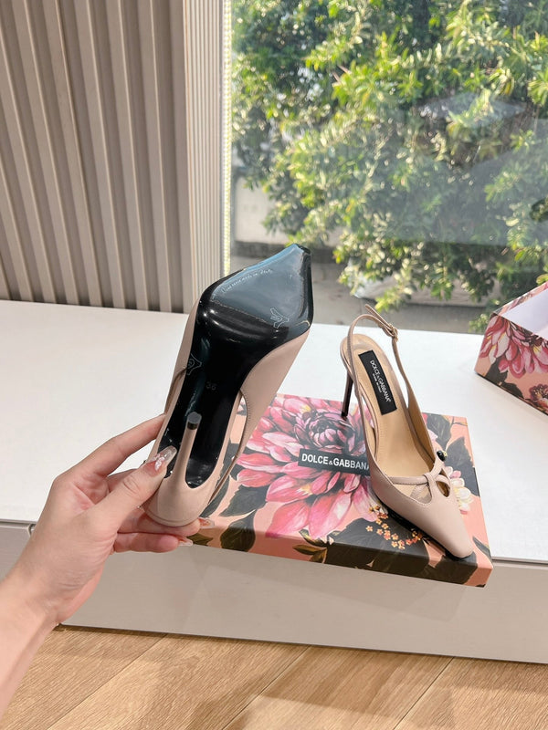 DC 25 Satin Slingbacks Beige Cowhide & Sheepskin 962756