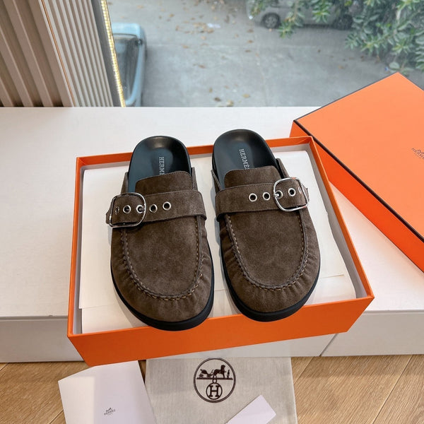 HM 25 Key Mule Dark Grey Suede