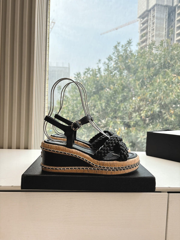 CC Mules Sandals Black 6cm Lambskin 202879
