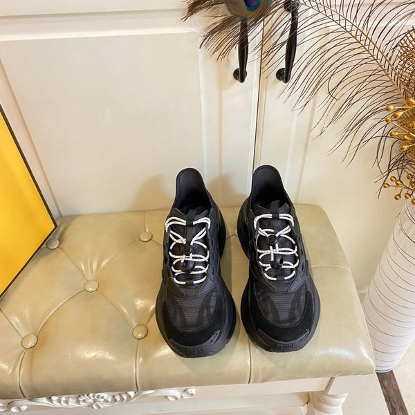 Fendi F-Light Sneakers Black Cowhide Mesh 688133